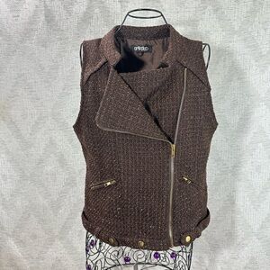 Spirited Randolph Duke brown moto vest size S